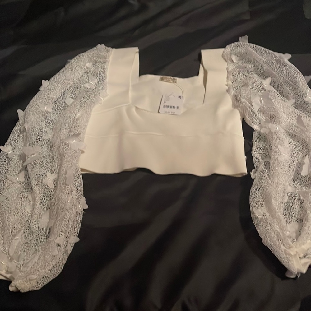 White cropped top